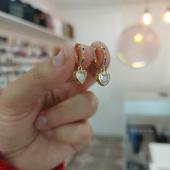 Argollitas Cliker con Colgante Corazón.