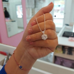 Conjunto Rombito y Corazón con Piedra.