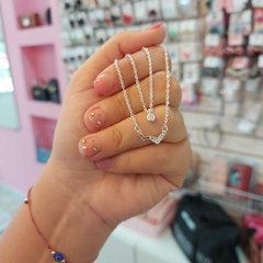 Conjunto con Cadena Doble Corazón.