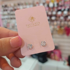 Aros Pasantes con Piedrita Blanca.