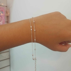 Pulsera Doble con Pelotitas Normales y Chatas.