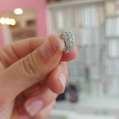 Argollitas Cliker con Piedritas Blancas. - comprar online