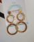 Brinco círculo duplo folheado a ouro 18k