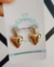 Brinco coração com prata folheado a ouro 18k