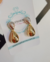 Brinco gota dupla com prata folheado a ouro 18k