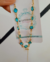Choker cristais azuis folheado a ouro 18k