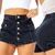 Shorts Saia Jeans Botões Black Preto We Love na internet
