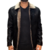 Jaqueta de Couro Pu Forrada Peluciada Masculina Slim Fit