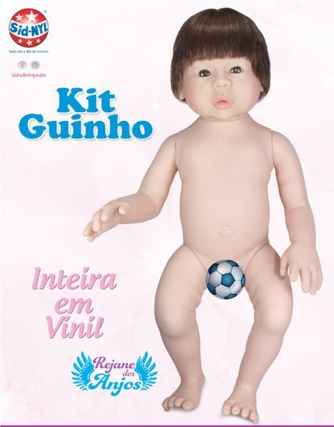 KIT REBORN GUI CORPO INTEIRO DE VINIL SILICONADO COM CABELO