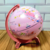 Globo Terrestre Giratório Decorativo Plástico Mesa 16cm Rosa