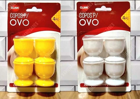 Kit 4 Suportes Base Taça Porta Ovo Cozido Quente Egg Cozinha