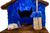 Casinha de Gato com Arranhador Sustentável Luppet Azul e Marrom - comprar online