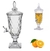 SUQUEIRA DE CRISTAL DISPENSER DE BEBIDAS VIDRO 2 LITROS COM TORNEIRA LUXO VINTAG