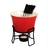 CONJUNTO FOUNDUE COMPLETO EM CERAMICA VERMELHO PREMIUM QUEIJO CHOCOLATE CARNE