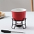 CONJUNTO FOUNDUE COMPLETO EM CERAMICA VERMELHO PREMIUM QUEIJO CHOCOLATE CARNE - comprar online