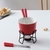 CONJUNTO FOUNDUE COMPLETO EM CERAMICA VERMELHO PREMIUM QUEIJO CHOCOLATE CARNE - comprar online