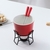 CONJUNTO FOUNDUE COMPLETO EM CERAMICA VERMELHO PREMIUM QUEIJO CHOCOLATE CARNE na internet