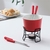 CONJUNTO FOUNDUE COMPLETO EM CERAMICA VERMELHO PREMIUM QUEIJO CHOCOLATE CARNE na internet