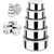 KIT 5 POTES TIGELAS INOX GUARDA ALIMENTO