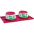 Kit Comedouro e Bebedouro Alto 140ml com Base Para Gato Cor:Rosa