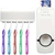 DISPENSADOR PASTA DENTE COM SUPORTE 5 ESCOVAS AUTOMATICO PORTA CREME DENTAL APLICADOR 2 EM 1 - FamyresModaeUtilidades
