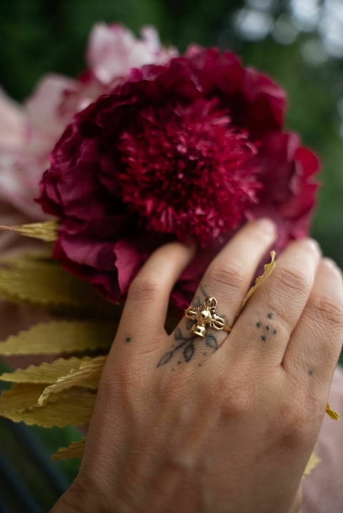 Anel Sino&Vajra - Ouro 18K