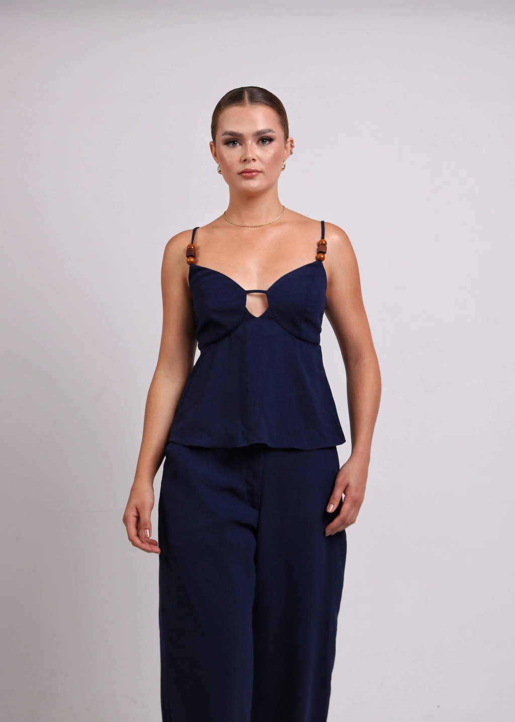 Blusa Peplum Horizonte Azul Marinho