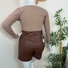 Blusa manga longa viscose canelada - EXG