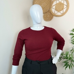 Blusa manga longa viscose canelada - EXG na internet