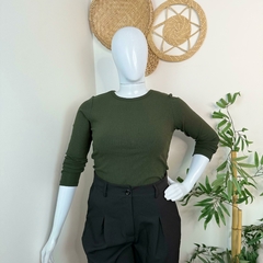 Blusa manga longa viscose canelada - EXG - Closet D'elas