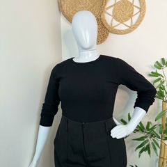 Blusa manga longa viscose canelada - EXG - comprar online