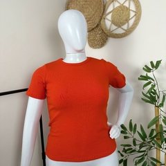 T-shirt malha canelada viscose