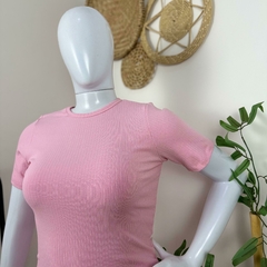 T-shirt malha canelada viscose - Closet D'elas