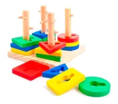 Juego Didáctico De Encastre Torres De Bloques Geométricos en internet