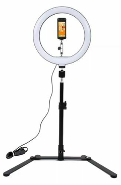 Imagen de Aro Luz Led 26cm Soporte Para Mesa Celular Usb Foto Video