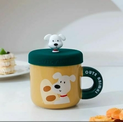 Taza de Ceramica Perro con Tapa de Silicona - NIWALDIGITAL
