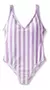 Traje de baño líneas lilas