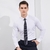 Camisa branca de fibra de bambu dos homens manga longa regular ajuste formal neg