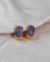 Brinco Dourado Argola Abaulada Zircônia Azul G