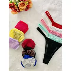 Kit 10 Calcinhas Fio Dental Renda Sexy - Tanga Sexy - comprar online
