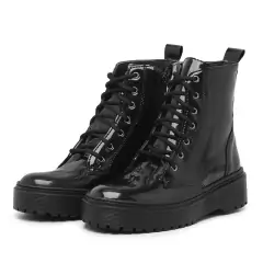 Bota de cano curto Coturno Tratorado Blogueiras Feminino Confortavel - comprar online