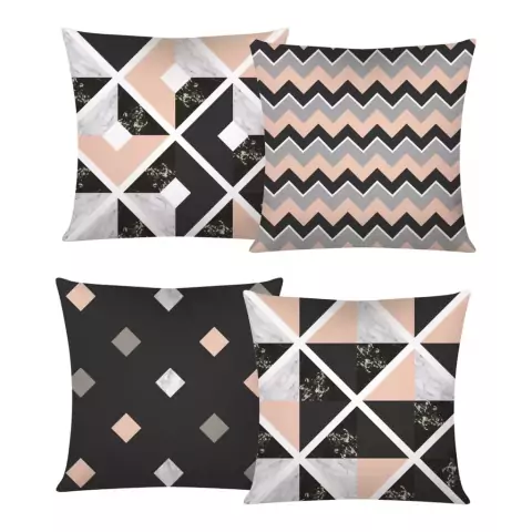 Kit De 4 Capas De Almofada 42cm x 42cm Modern Print De luxo