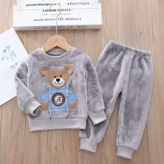 Imagem do Conjunto De Pijama De Flanela Unisexo Para Crianças De Outono