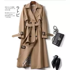 Jaqueta Primavera Outono Manga Comprida double breasted Elegante trench coat ladies casual - Lojão da Alemoa