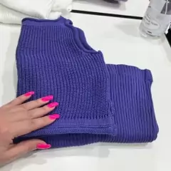 Conjunto Saia e Cropped Bordas Viradas Tricot Moda Gringa Blogueira