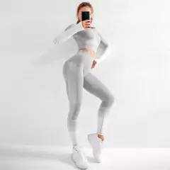 SEPARADO- Top Manga Longa Legging Cintura Alta Conjunto De Ioga Esportivo Slim Fit Fitness na internet