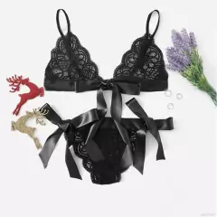 Conjunto De Roupa Íntima De Renda E Sutiã/Tom Exótico/Sexy