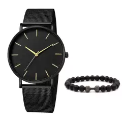 Relógio De Moda Masculino/Feminino Ultra Fino De Aço Inoxidável - comprar online