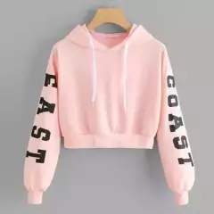 Blusa Moletom Cropped Feminino East Coast Moda Capuz Tumblr em algodão