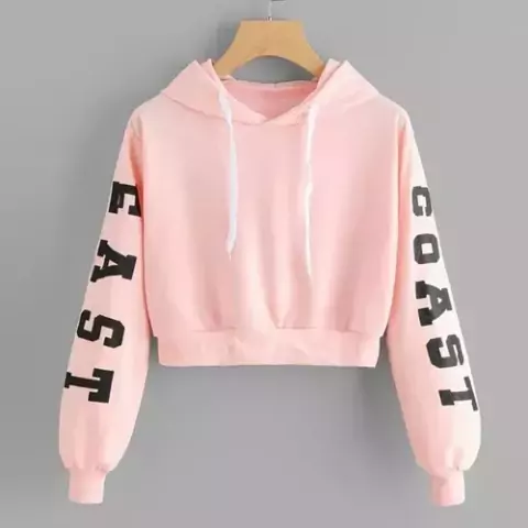 Blusa Moletom Cropped Feminino East Coast Moda Capuz Tumblr em algodão